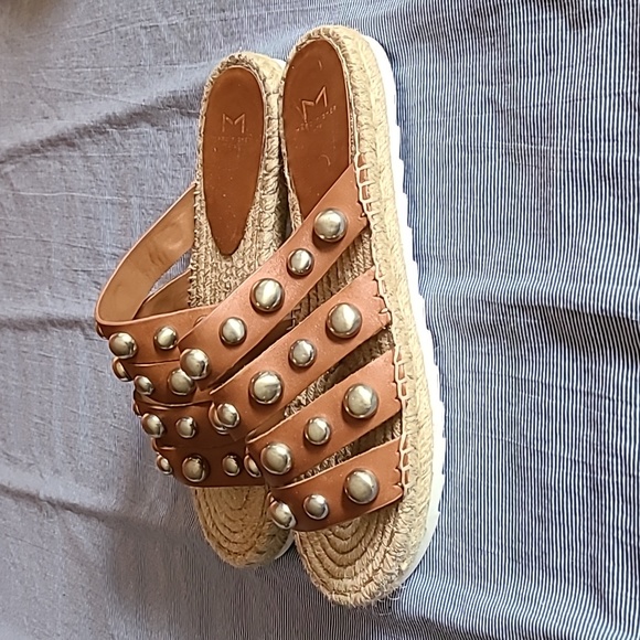 Marc Fisher Studded Leather Espadrille Sandals! CLEAN!! - Picture 6 of 10